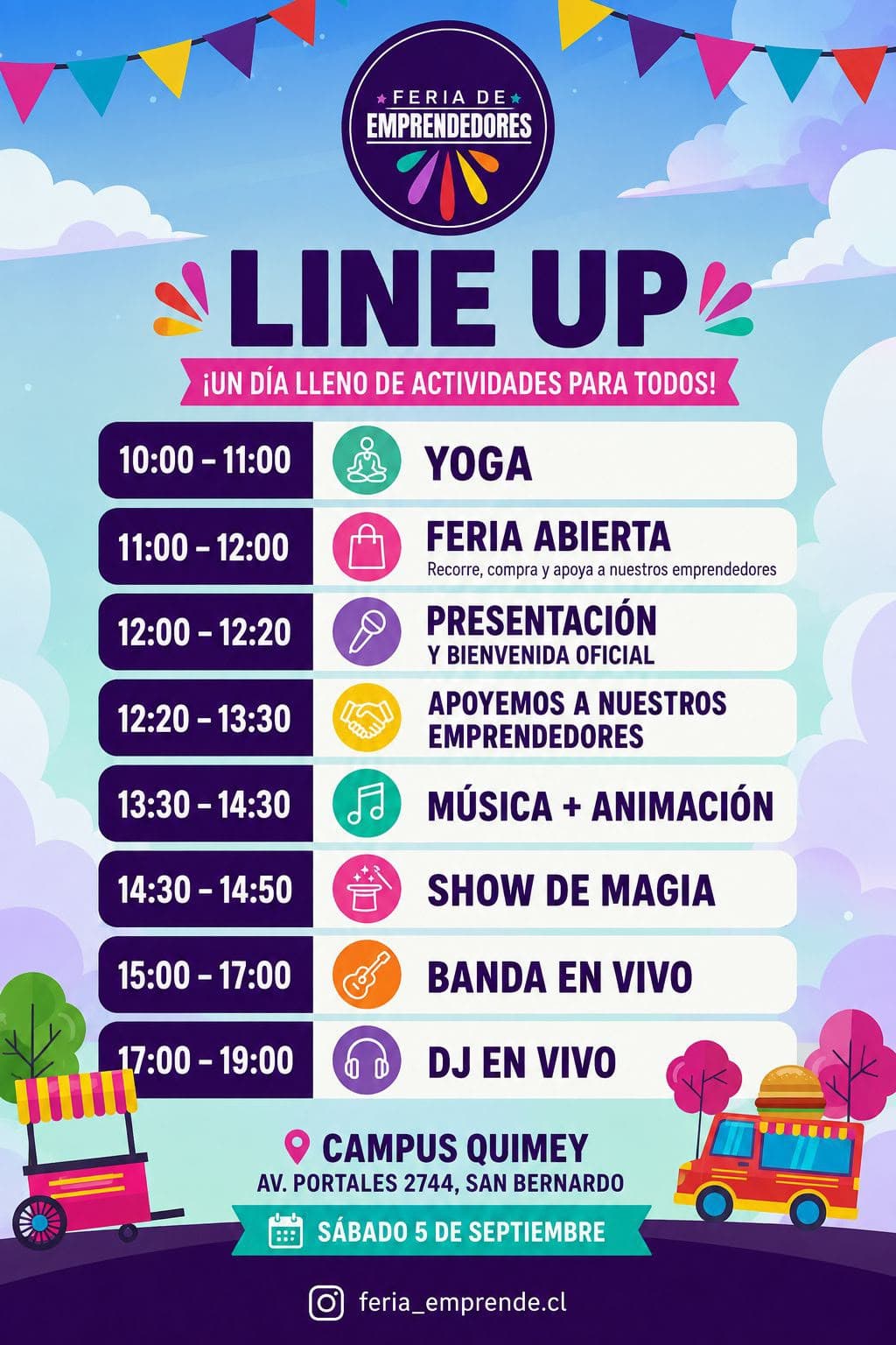 Line up de la jornada